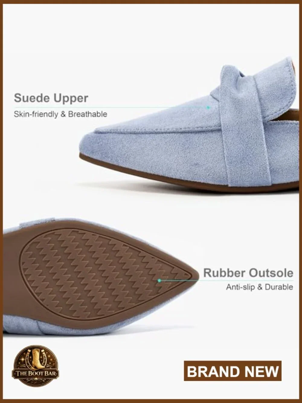 Pointed Toe Slingback Mules Flats Slide Loafers Bowknot Office Walking - Picture 4 of 7